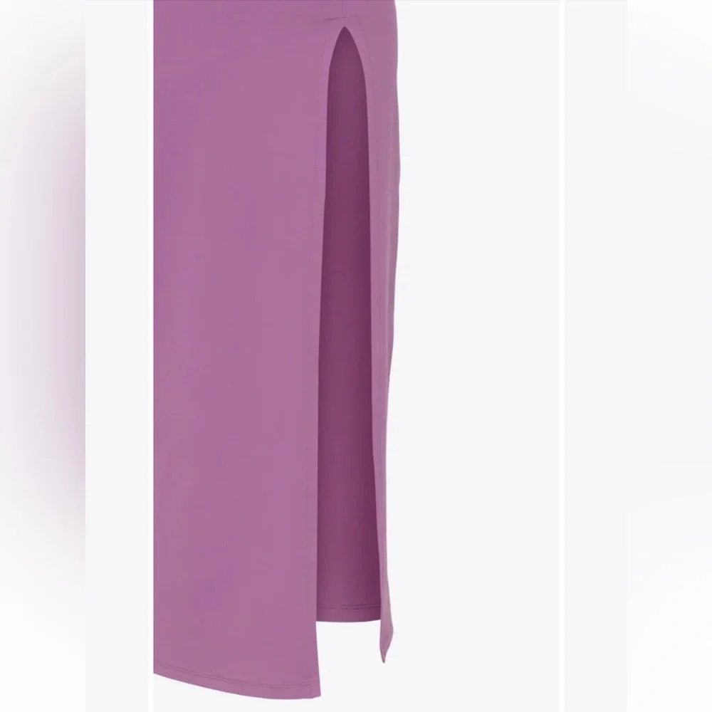 Susana Monaco Low Back Tank Slit Dress with attached body suit lining Size Med